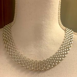 Vintage Avon Silver Tone  Basket Weave 18inch Necklace Excellent Vintage Con.